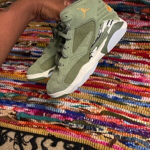 Jordan Kids Sneakers in Olive Green and Orange